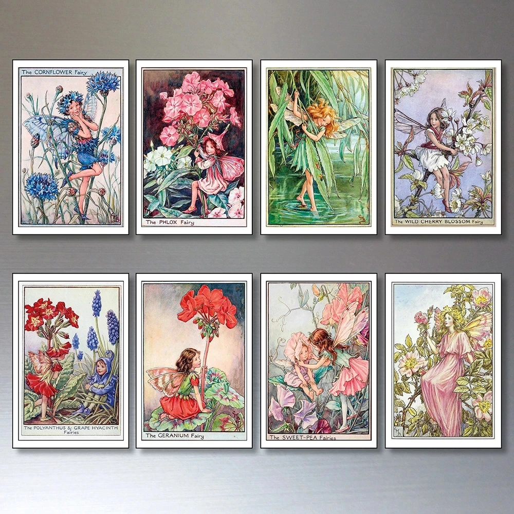 

Vintage Victorian Elf Posters and Prints Retro Beauty Garden Fairies Canvas Painting Modern Wall Pictures Living Room Home Decor