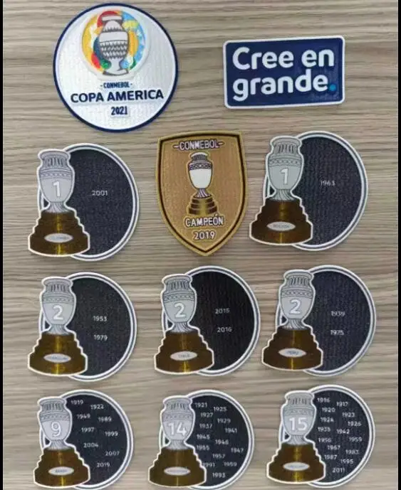 

2021 COPA AMERICA soccer patch set Iron-on Authentic Patches Argentina Brazil Uruguay Chile Peru Players Issue Badges
