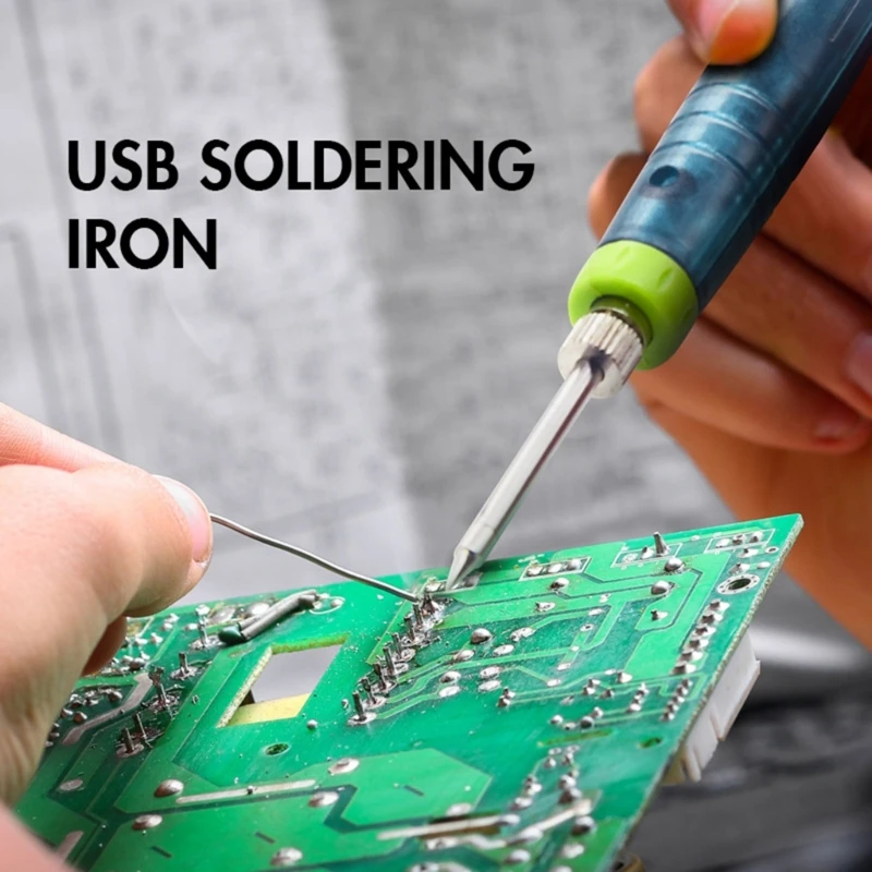 

8W USB Electric Soldering Iron Pen Portable Soldering Iron Replaceable Tip Safety Protective Cap for Safe Working Drop Shipping