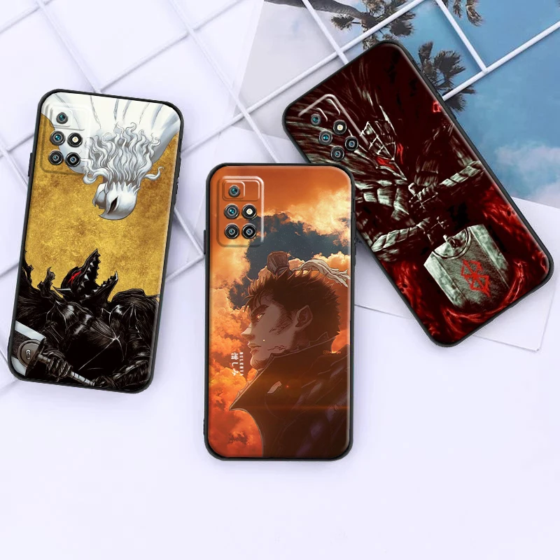 

Berserk Anime For Xiaomi Redmi 10 Phone Case Protect Black Carcasa Liquid Silicon Back Soft