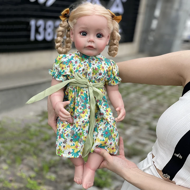 

22 Inch Handmade Bebe Reborn Doll Girl Lifelike Newborn Doll Reborn Reborn Girl Bonecas Infantil Meninas Bebes Rerbon