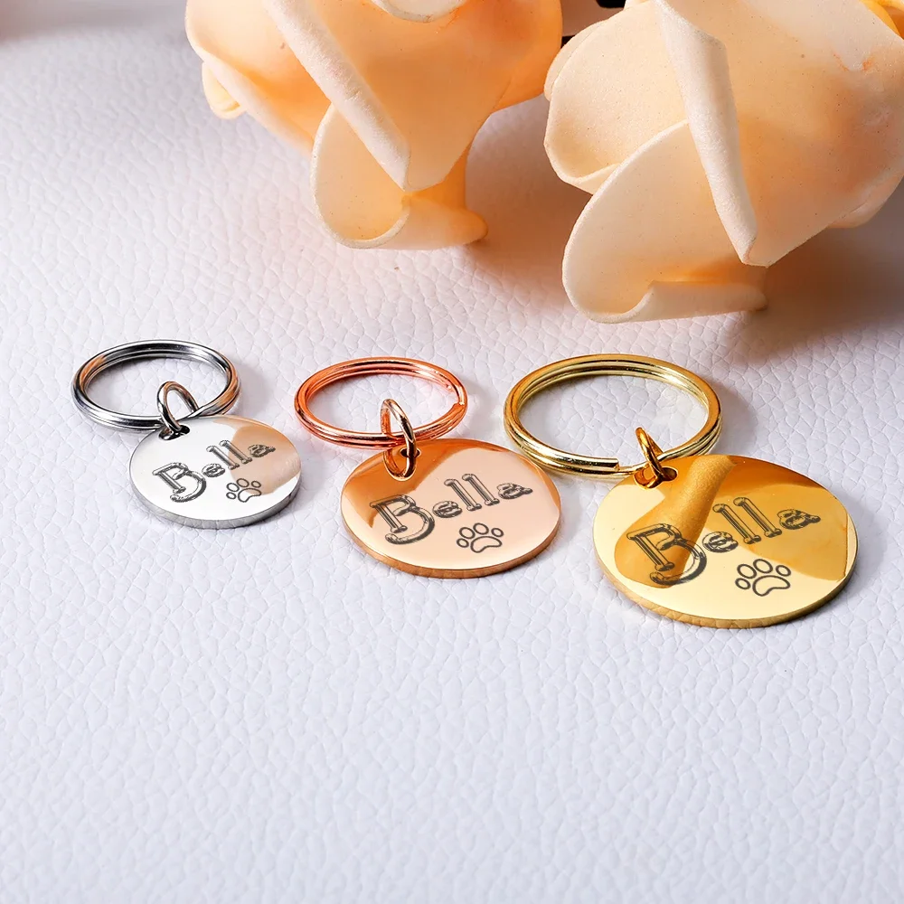 

Personalized Dog ID Collar Tag Anti-lost Pet Name Tags Plates Free Engraving Dogs Cats Kitten ID Tag Nameplate Pendant for Dog