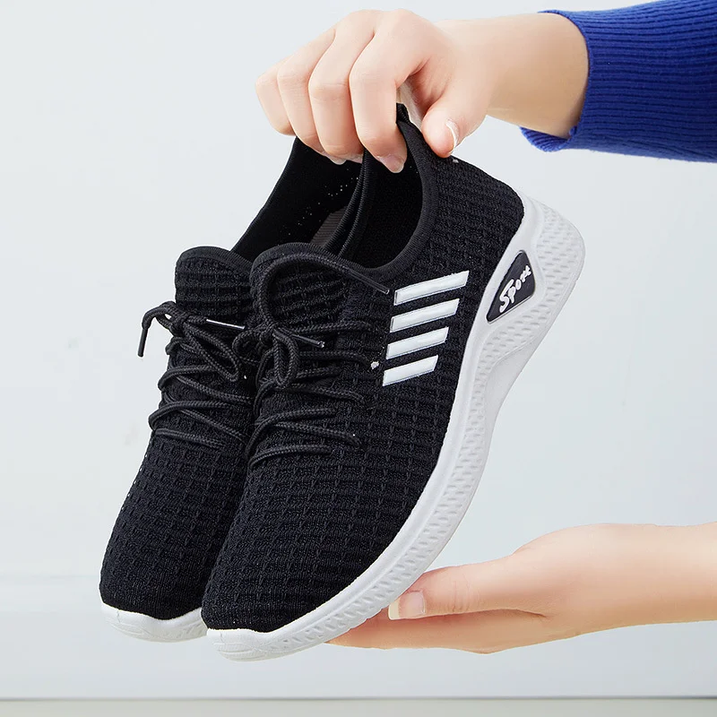 Breathable Mesh Platform Sneakers Women Slip on Soft Ladies Casual Running Shoes Woman Knit Sock Shoes Flats tenis feminino