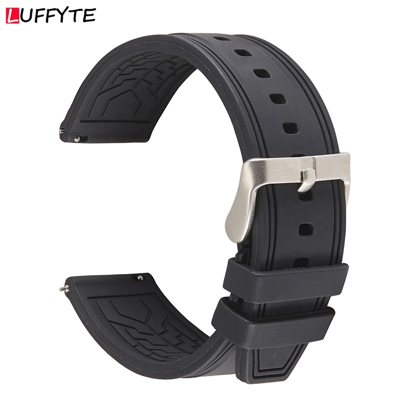 

Ремешок силиконовый для наручных часов, быстросъемный сменный браслет для мужчин и женщин, Часовые аксессуары, 20 мм 22 мм 24 мм