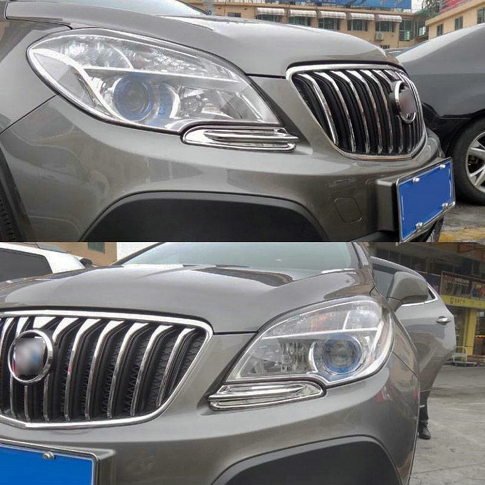 

2 Pcs / Set For Buick Encore 12-2016 Chrome Front Light Trim Cover Head Lamp Bezel Molding Auto Replacement Parts