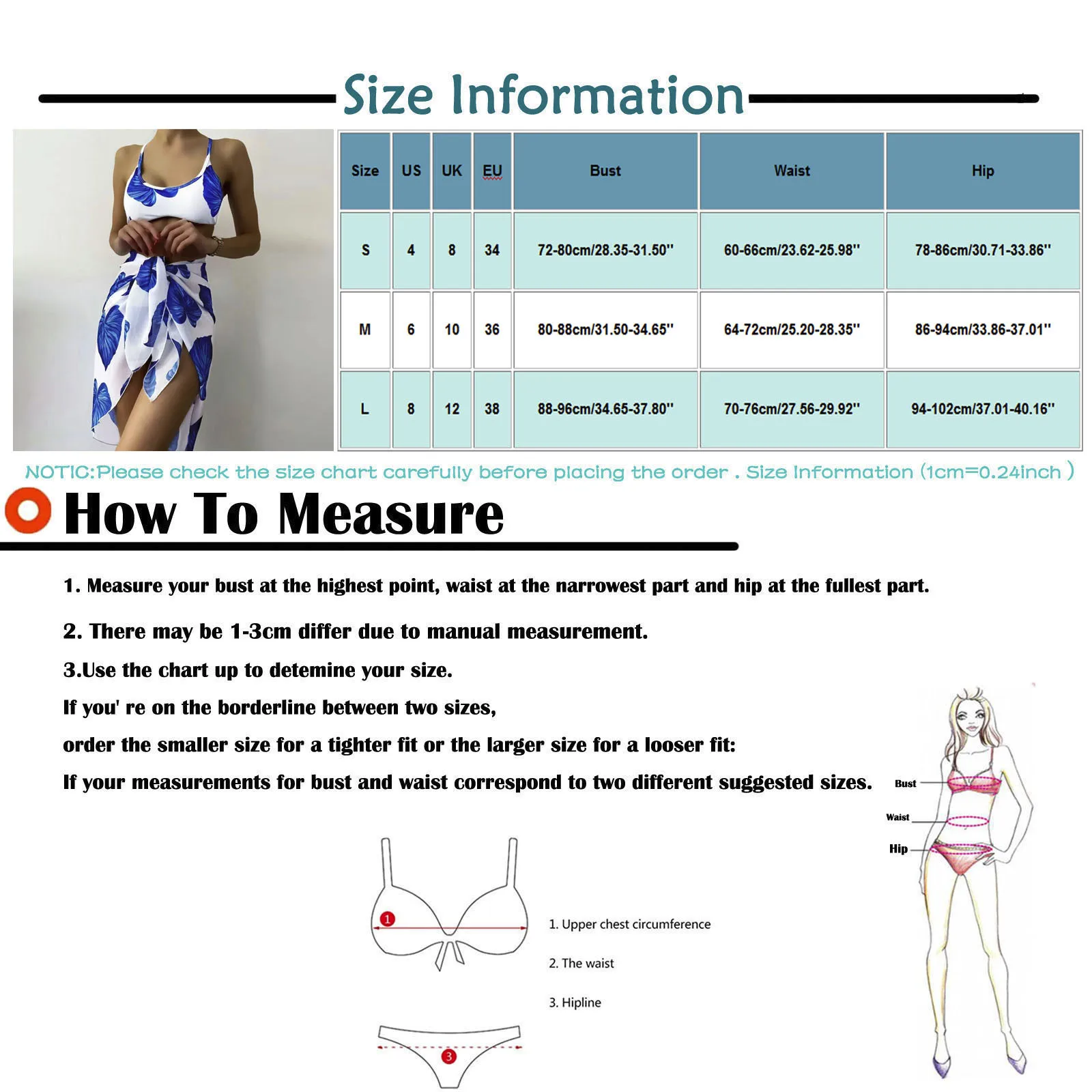 3 шт. женский купальник с чашками пуш-ап |