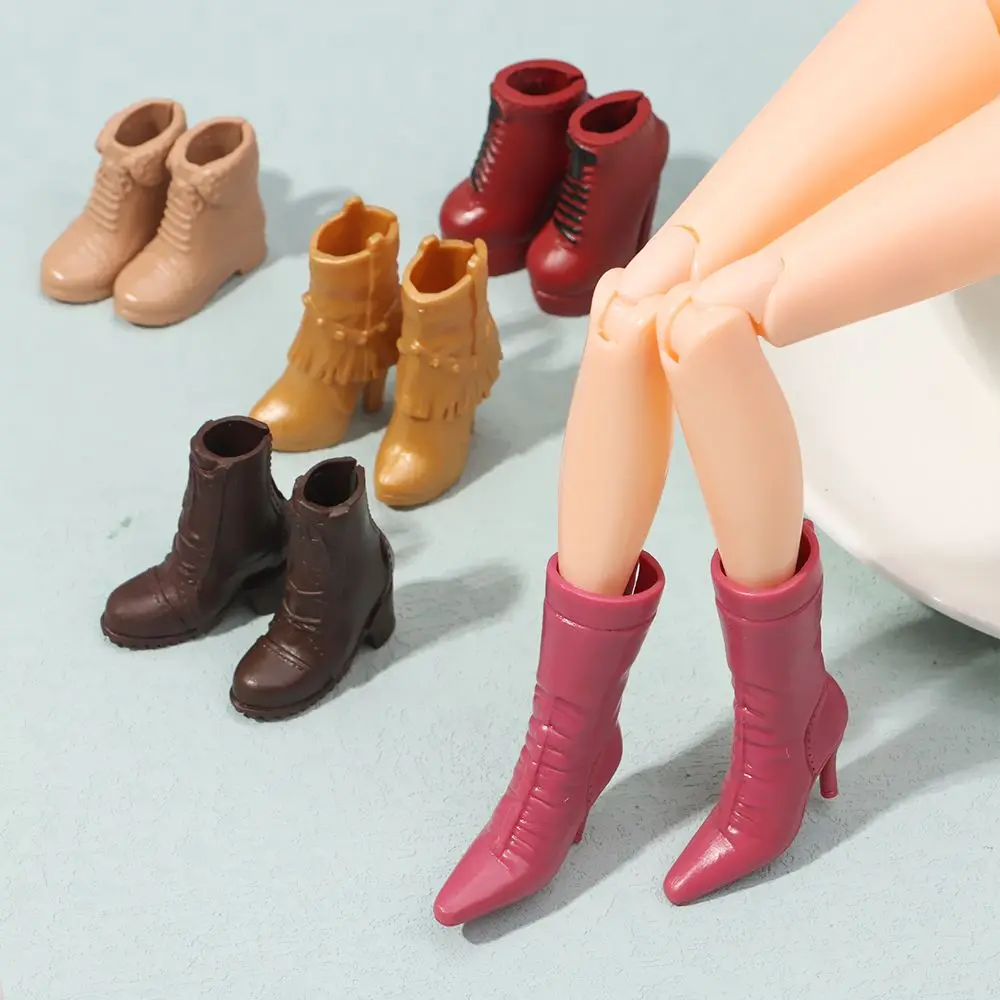 

25 Styles Colorful Plastic 1/6 Doll Shoes Socks Fashion Female Foot Length 2.2cm Hero Dolls Boot Long Knees Boots Doll Accessory