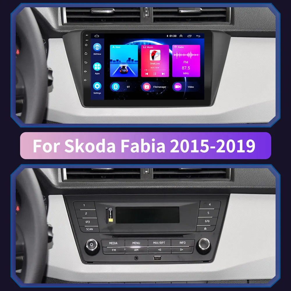 Автомагнитола для Skoda Fabia стерео-система под управлением android 2015-2019 с видеоплеером
