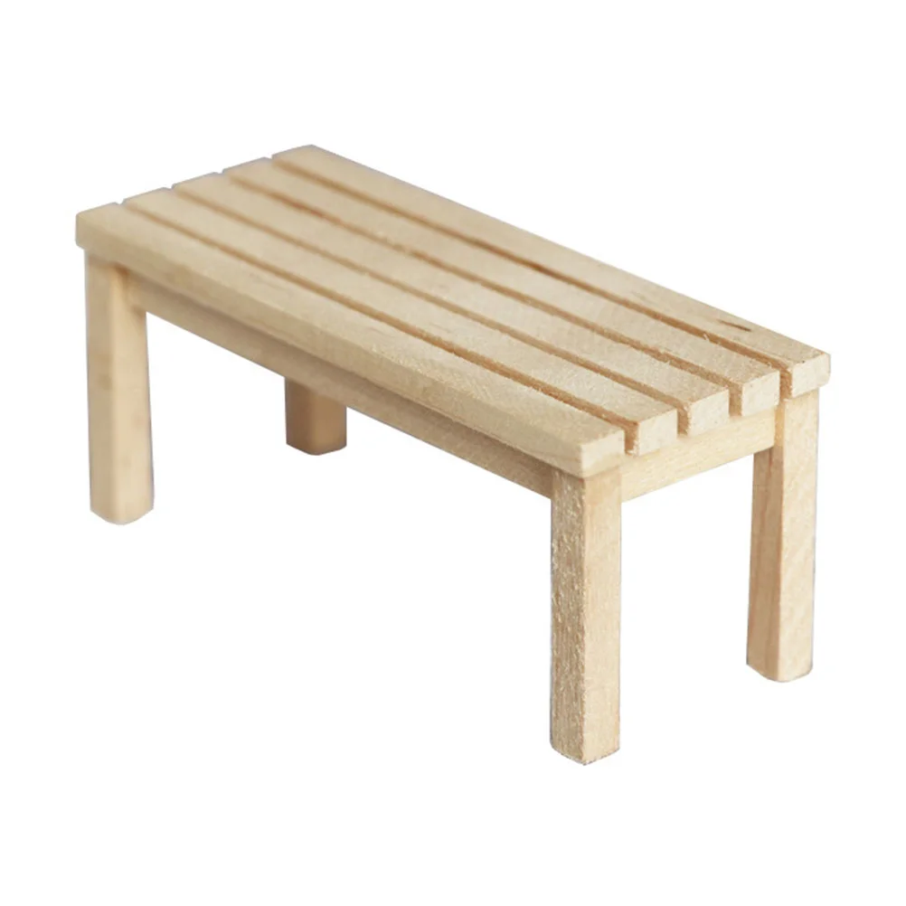 

Simulation Bench Wooden Ornament Miniature Dollhouse Furniture Accessories Small Prop Home Decoration
