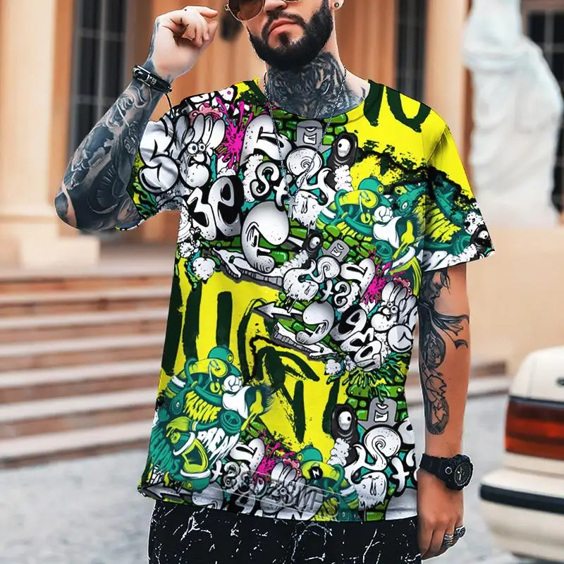 

Funny Hip-hop Puzzle 3D Printed Men's Shirt, Round Neck T-shirt, High-quality Lycra Polyester Oversized Casual Wear 2xS-6XL