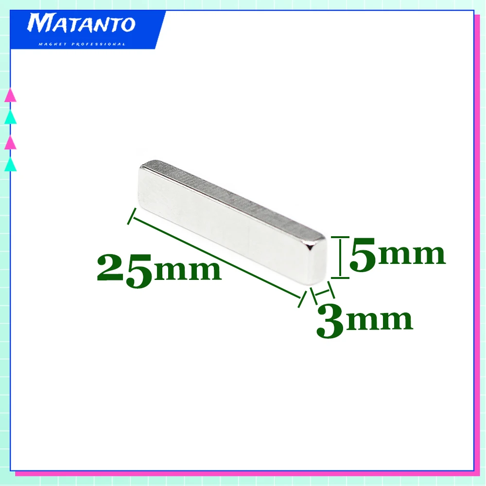 

5/10/20/30/50/100/150PCS 25x5x3 Block Powerful Strong Magnetic Magnets N35 Rare Earth Neodymium Magnet Sheet 25x5x3mm 25*5*3