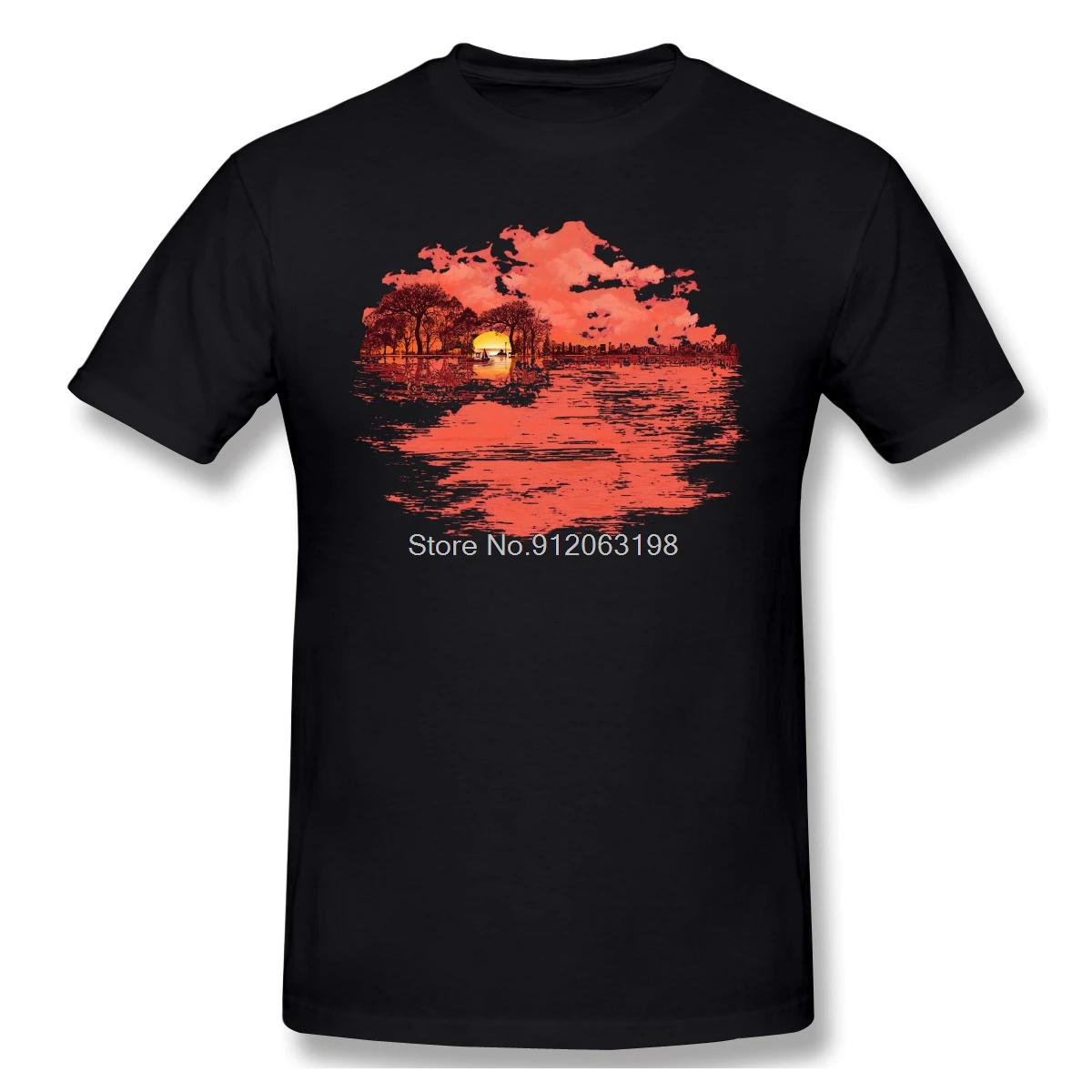 

Music Funny Nature Guitar Art Musician New Arrival TShirt Musical Sunset Unique Design Crewneck Cotton For Men Shirt