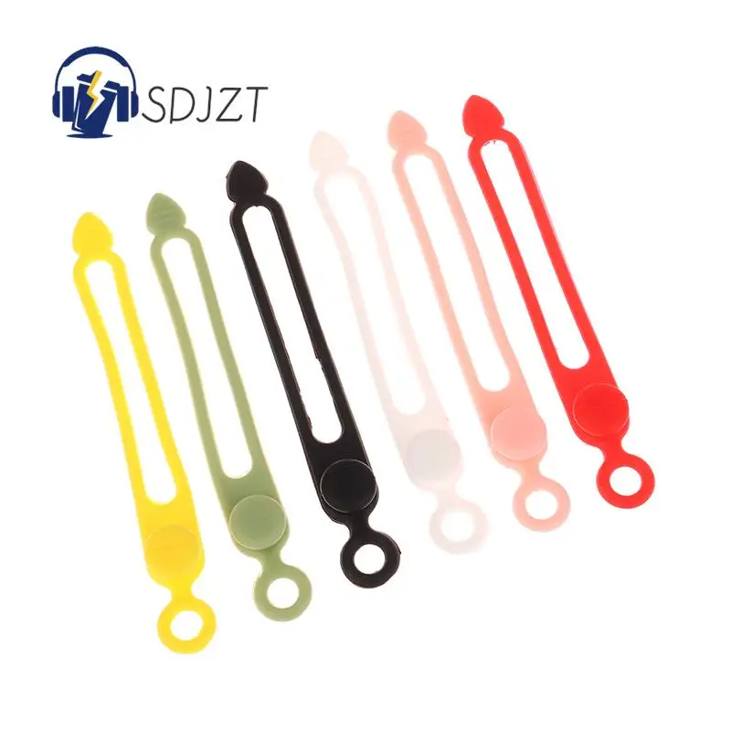 

1/6Pcs Silicone Cable Straps Wire Organizer for Earphone Phone Charger Mouse Reusable Fastening Cable Ties Cord Organizer