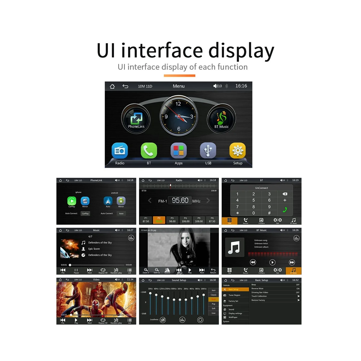 

Universal 7Inch Car Radio Multimedia Video Player Portable Bluetooth Wireless CarPlay Android Touch Screen with Camera