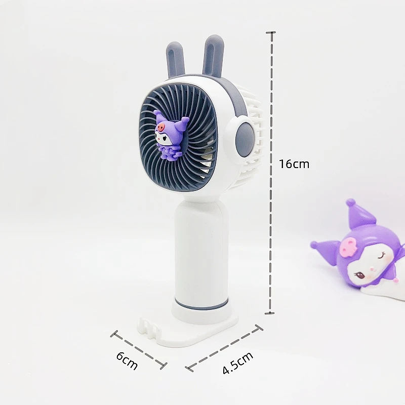 

Sanrio Kuromi Fan USB Mini Wind Power Handheld Hello Kitty Fan Convenient And Ultra-quiet High Quality Portable Office Fan Gifts