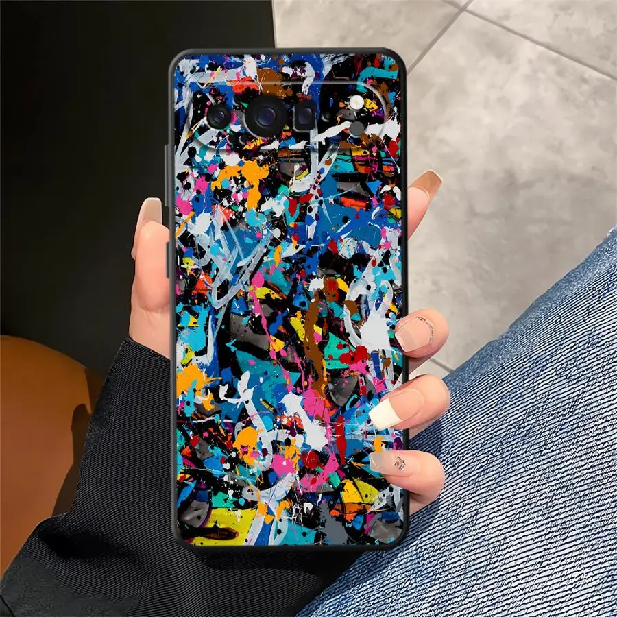 Фото Чехол для телефона Funda Phone Cover Case для Google Pixel 10A 10 9 Pro XL 6a 7a 9a 8a 6 7 8 Pro с абстрактным рисунком в виде брызг краски №4