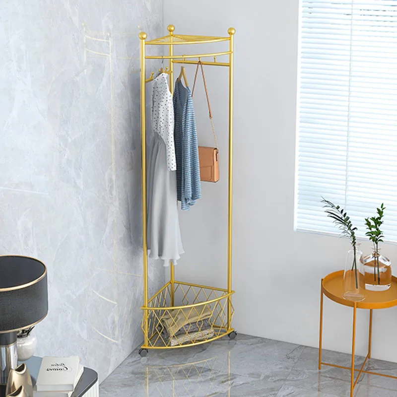 

Золотая домашняя вешалка для пальто, сумок, для детей, для мобильного хранения одежды, вешалка для пальто, подвесная угловая полка, вешалка д...