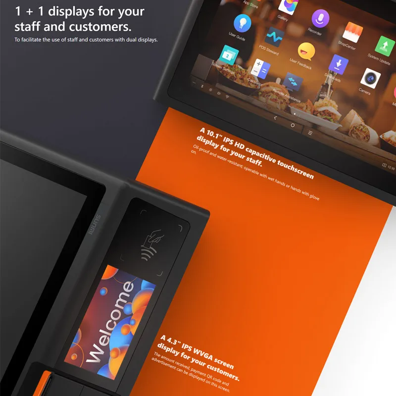 SUNMI D2 Mini Android 8.1 Сенсорный экран Smart All In One POS-система Планшет Кассовый аппарат