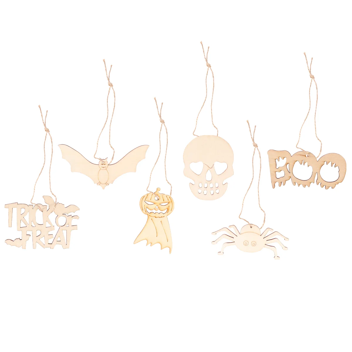 

Wooden Hanging Wood Ornaments Cutouts Pendant Decorations Slices Tags Embellishment Ghost Unfinishedpiece Shapes