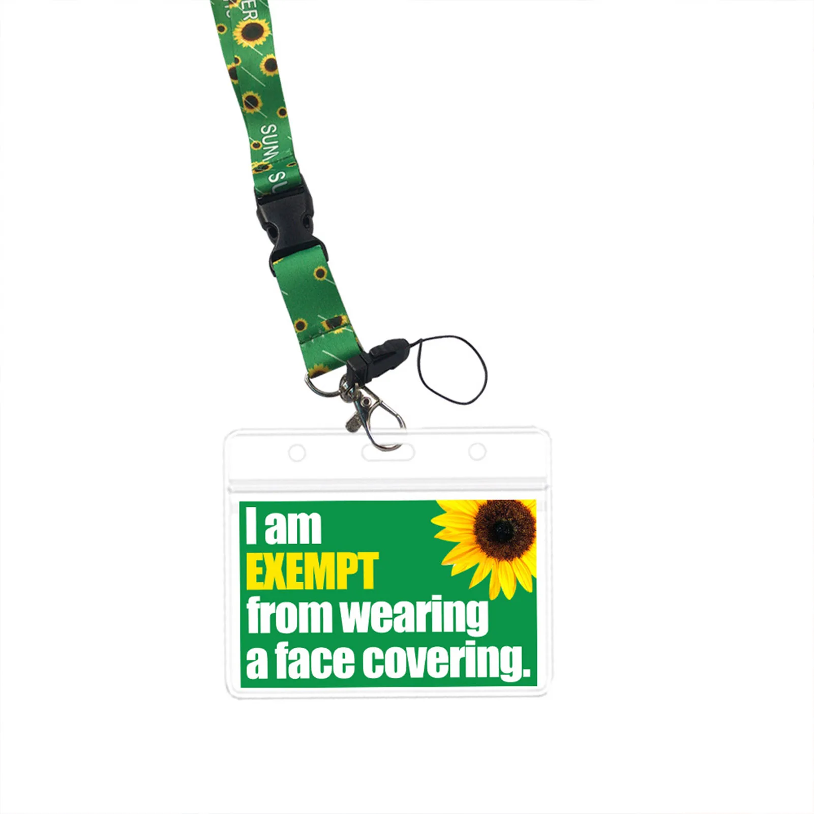 

Lanyards For ID Badges Fashion Sunflower Name Badge Holders Reversible Detachable ID-Card With Horizontal Name Badge ID-Card H