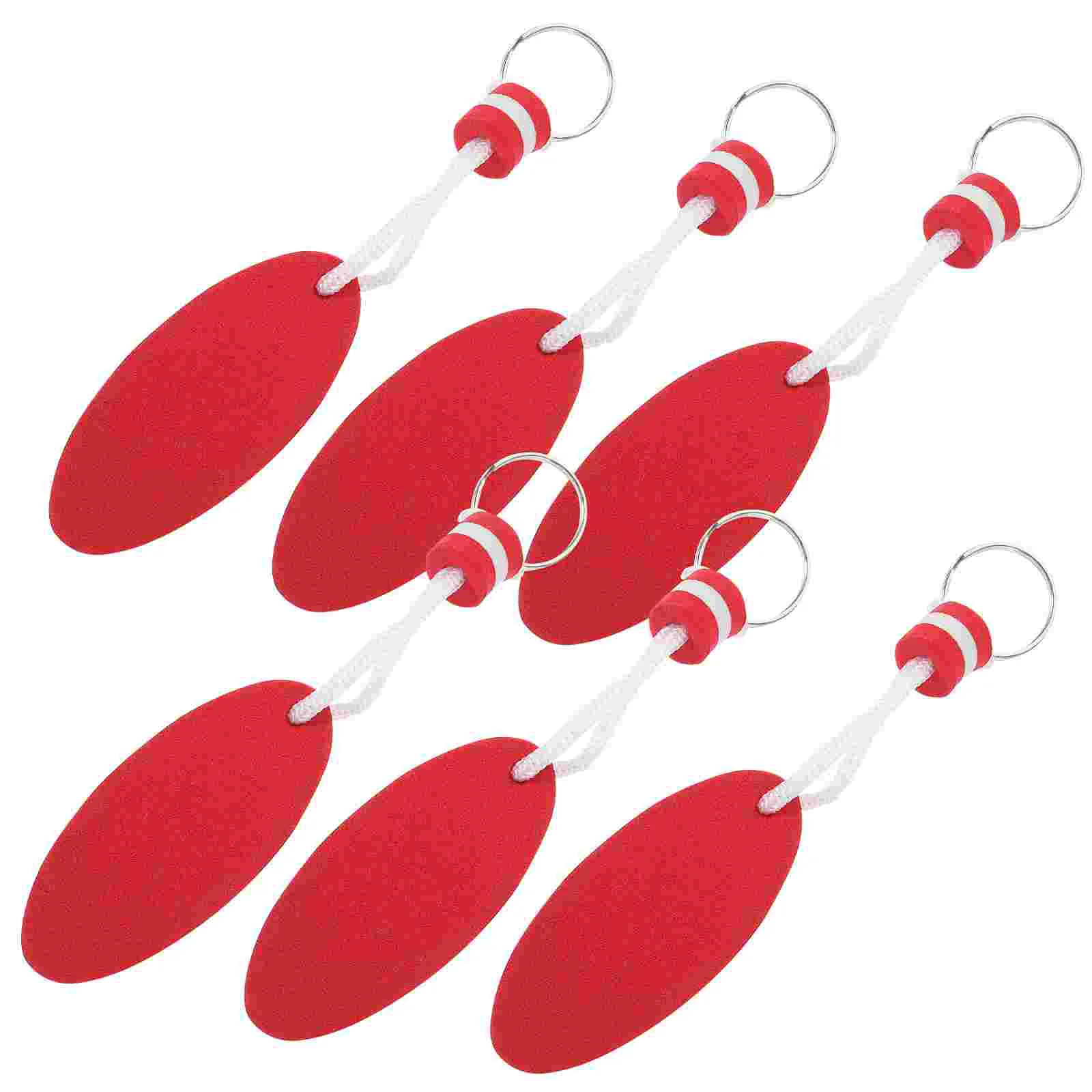 

6 Pcs Floating Keychain Portable Rings Colorful Decor Buoy Boat Keys Surfboard Keychains Decors Oval Boating Must Haves