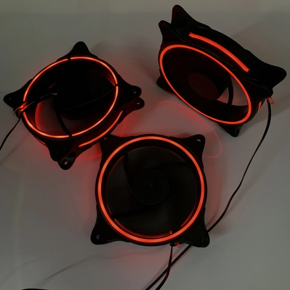 Безшумный вентилятор корпуса ПК с регулировкой температуры, охлаждение питания и корпуса компьютера, 12 см, регулируемая скорость.