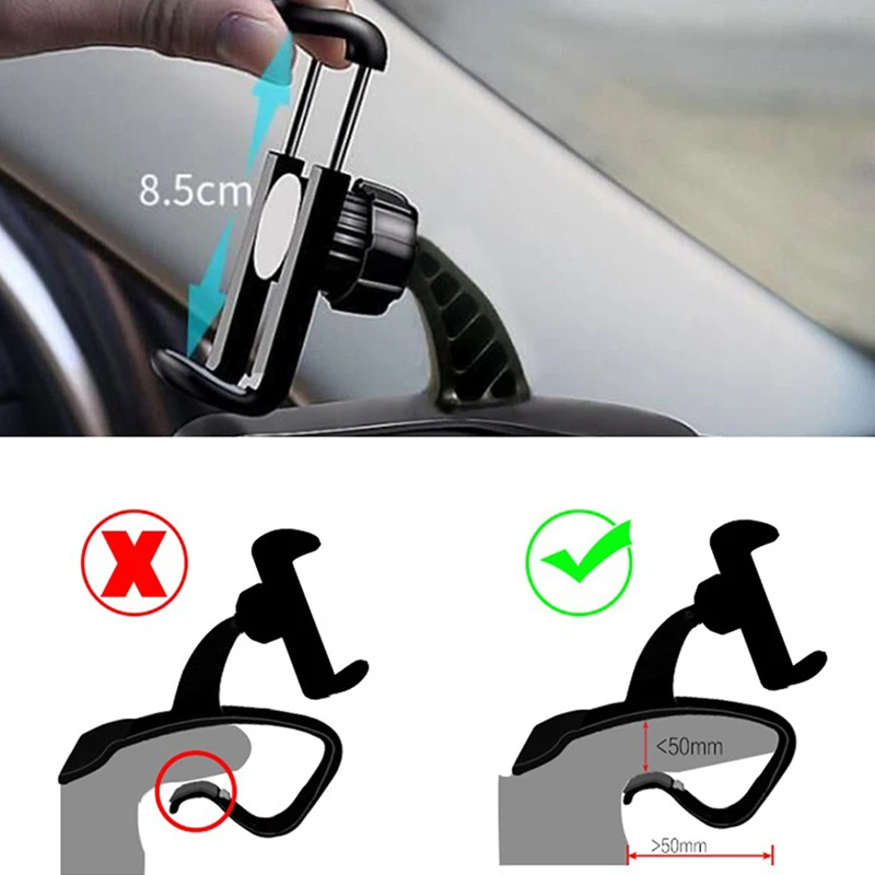 

Universal Dashboard Car Phone Holder Easy Clip Mount Stand GPS Display Bracket Car Holder Support Adjustable Car Phone Holder
