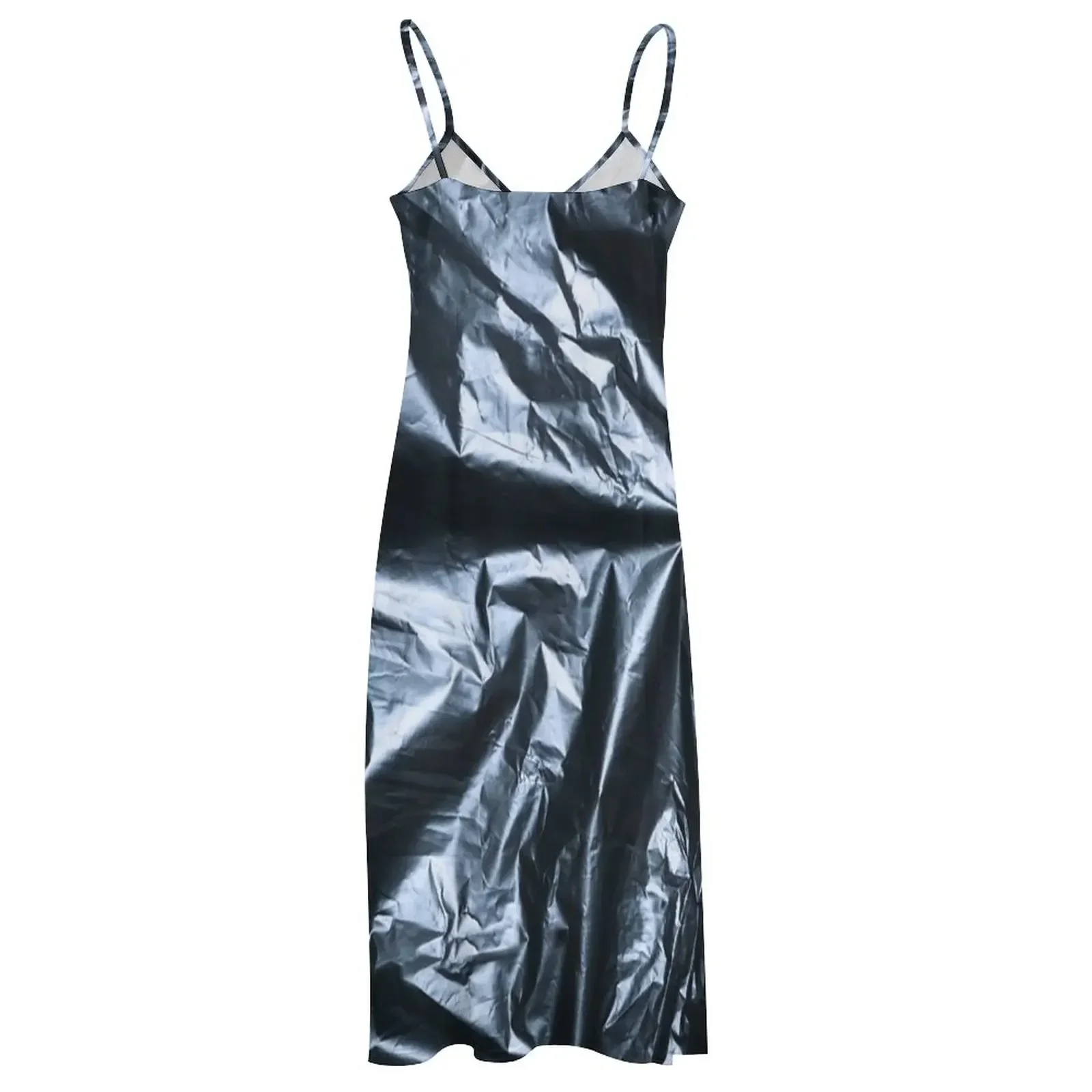 Платье без рукавов с текстурой в пластиковом пакете для мусора коктейльные