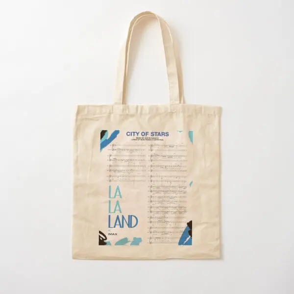 

54 La La Land Cotton Canvas Bag Travel Fashion Fabric Reusable Tote Designer Ladies Shopper Foldable Handbag Shoulder Bag