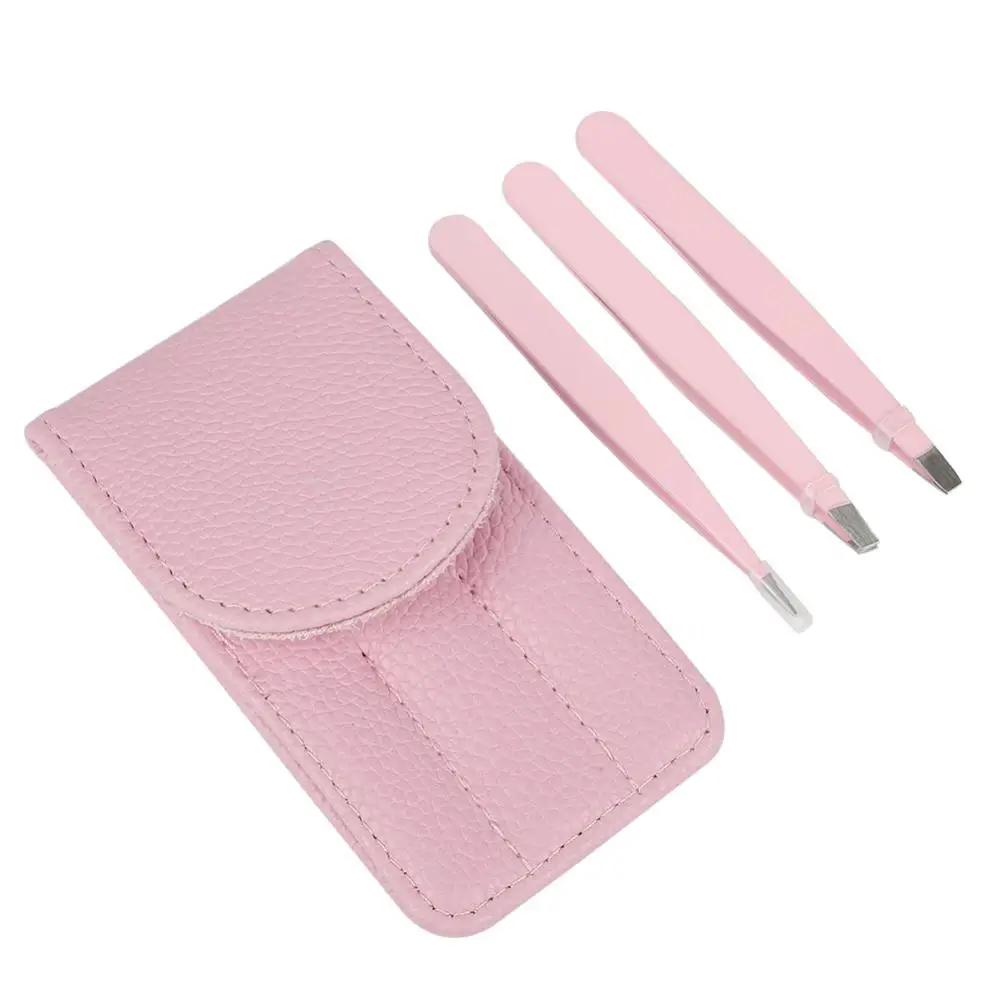

3Pcs/Set Professional Eyebrow Tweezers Eyebrow Hair Removal Clip Makeup Sets Eyelash Extension Tweezers Beauty Makeup Tool Kit