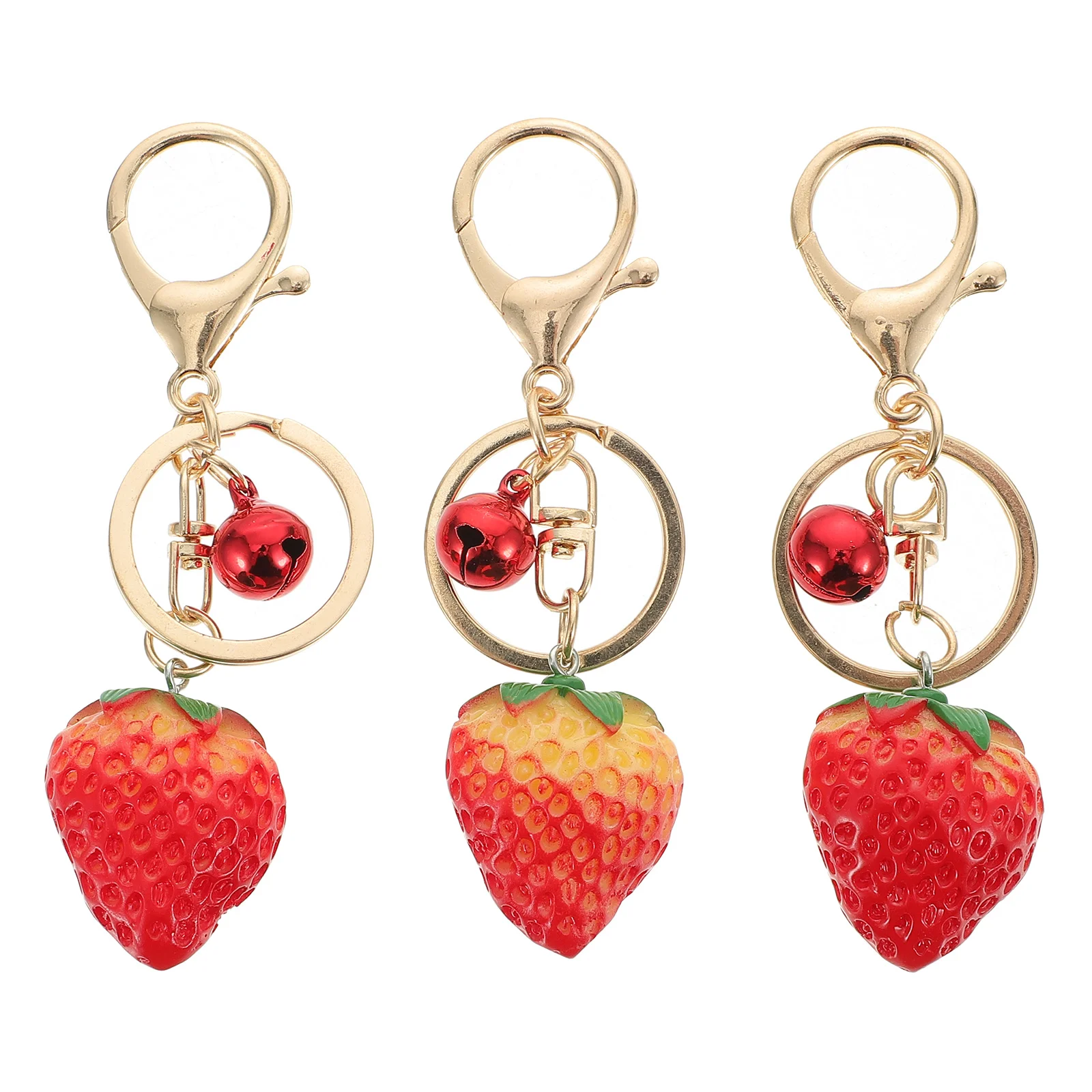 

3pcs Strawberry Shaped Key Chains Key Pendants Key Ornaments (Assorted Color)