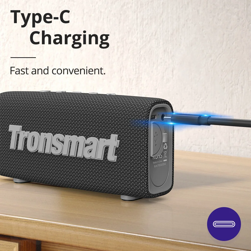 Портативная колонка Tronsmart Trip с Bluetooth двойным драйвером водонепроницаемая IPX7