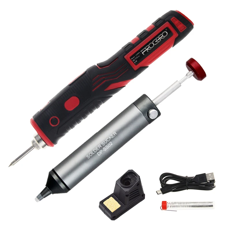 FROGBRO 480℃ Cordless Electric Soldering Iron Kit 1800mAh Rechargeable Soldering Tool Professional Portable Welding Tool