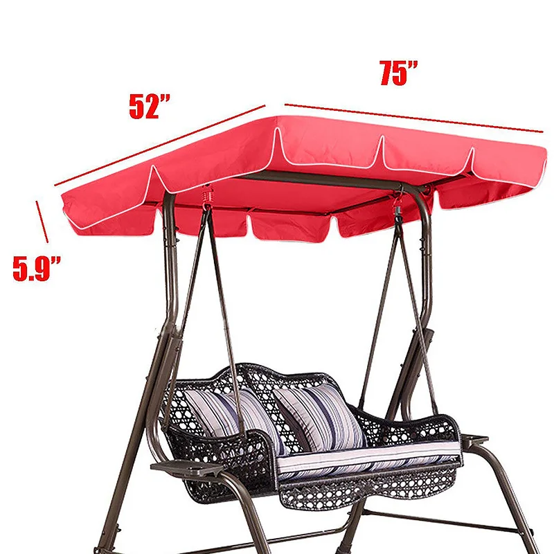 Summer Garden Swing Canopy Top Cover Waterproof Outdoor Swing Chair Hammock Roof Canopy Replacement Swing Chair Awning images - 6
