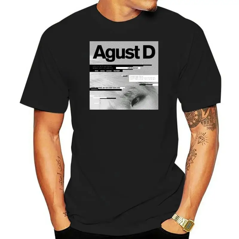 

Художественный альбом Agust D-camiseta negra для мужчин, ropa, gran предложение, moda