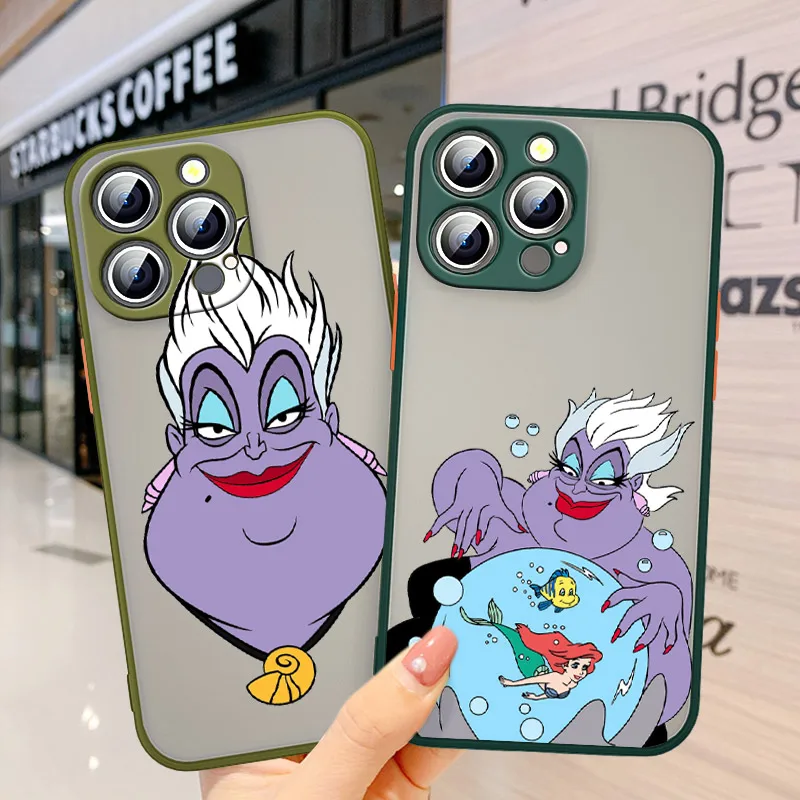 

Ursula Villains Disney Frosted Translucent For Apple IPhone 13 12 Mini 11 Pro XS MAX XR X 8 7 6 SE Plus Silicone Phone Case