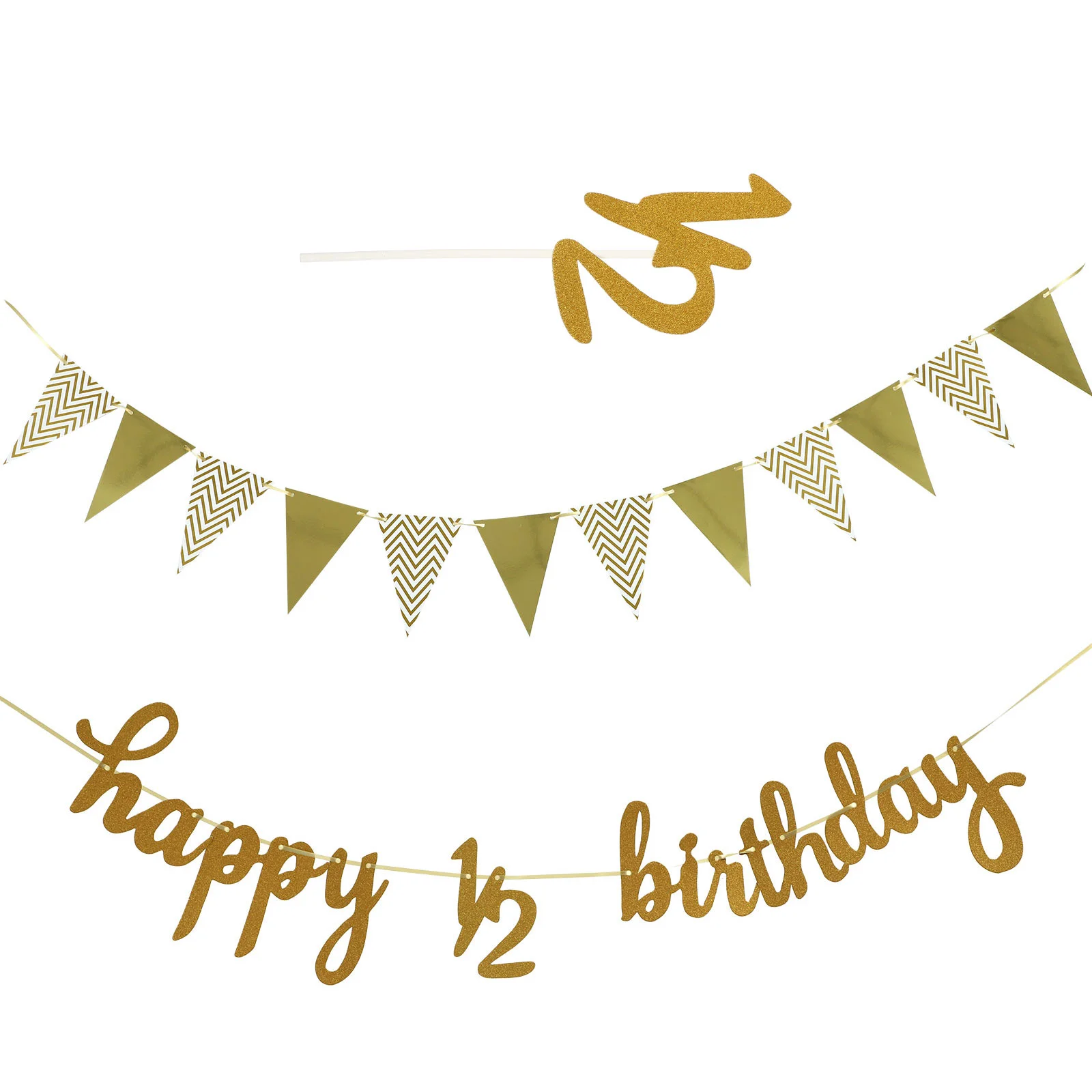 

1 Set Glitter Baby Girls Baby Boys Birthday Banners 1/2 Birthday Decorations 6 Months Birthday Decorations