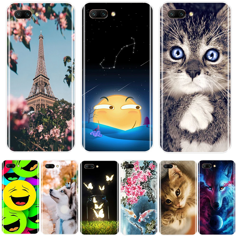 

For Huawei Y5 Y6 Y7 Pro Y9 2018 transparent silicone spray painted back cover soft TPU for HuaweiY5 Y6 Y7 prime 2018 mobile phon