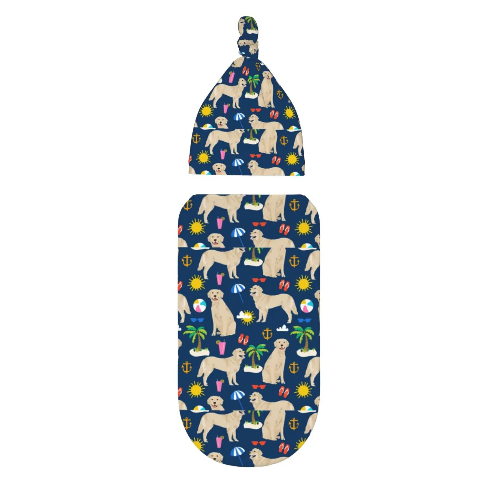 

Golden Retriever Baby Swaddle Blanket for Newborn Unisex Soft Adjustable Swaddle Wrap