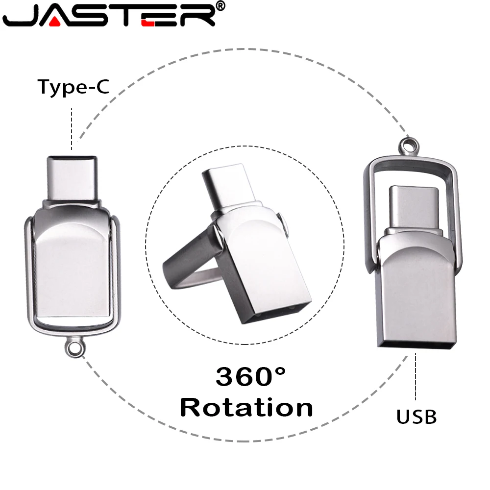 

Металлический мини-флеш-накопитель JASTER, 64 ГБ, USB Type-C
