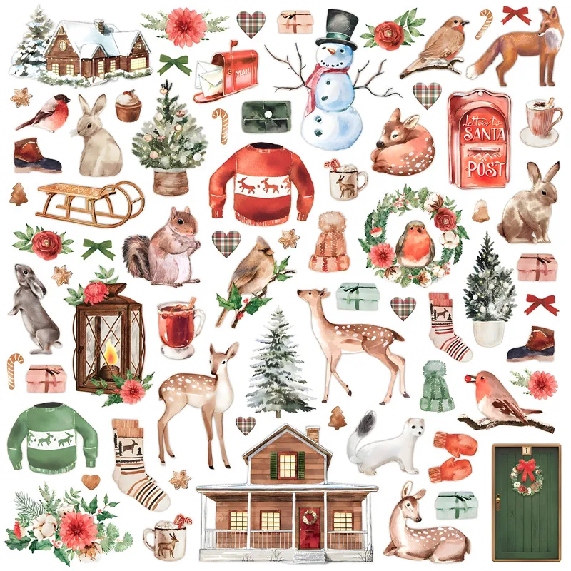 

24Pcs/Pack Romantic Christmas Sticker DIY Craft Scrapbooking Album Junk Journal Decorative Stickers