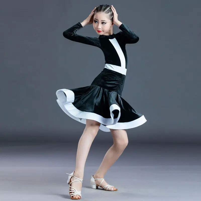

New in Latin Dance Dress Women Waltz Dress 2023 New Latin Dance Performance Costume Dress for Girls Line Dance Long Sleeve