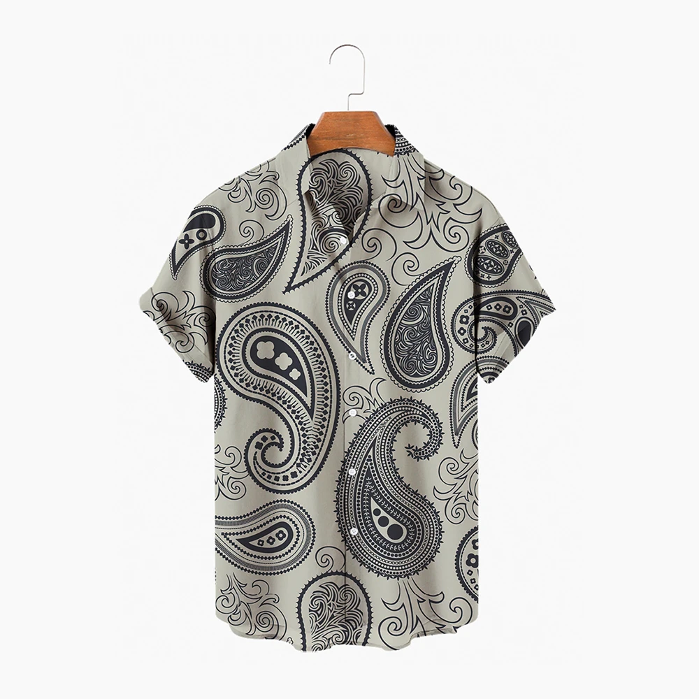 Hawaiian Shirts Men Women Short Sleeve Lapel Shirt Perris Pattern Print Summer Clothing Top Unisex Oversize 5XL