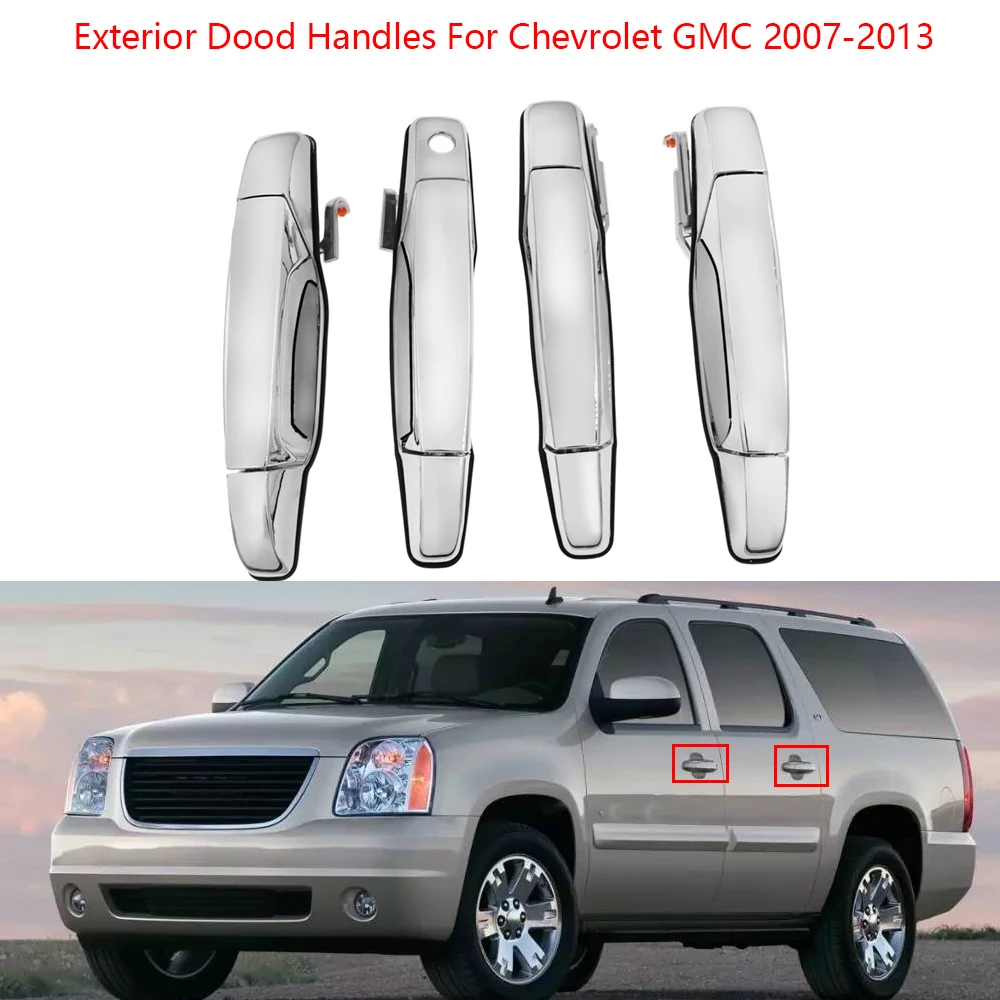 

Front Rear Left Right Exterior Door Handles For Chevrolet GMC 2007-2013 Cadillac Escalade Avalanche Tahoe Silverado Sierra Yukon