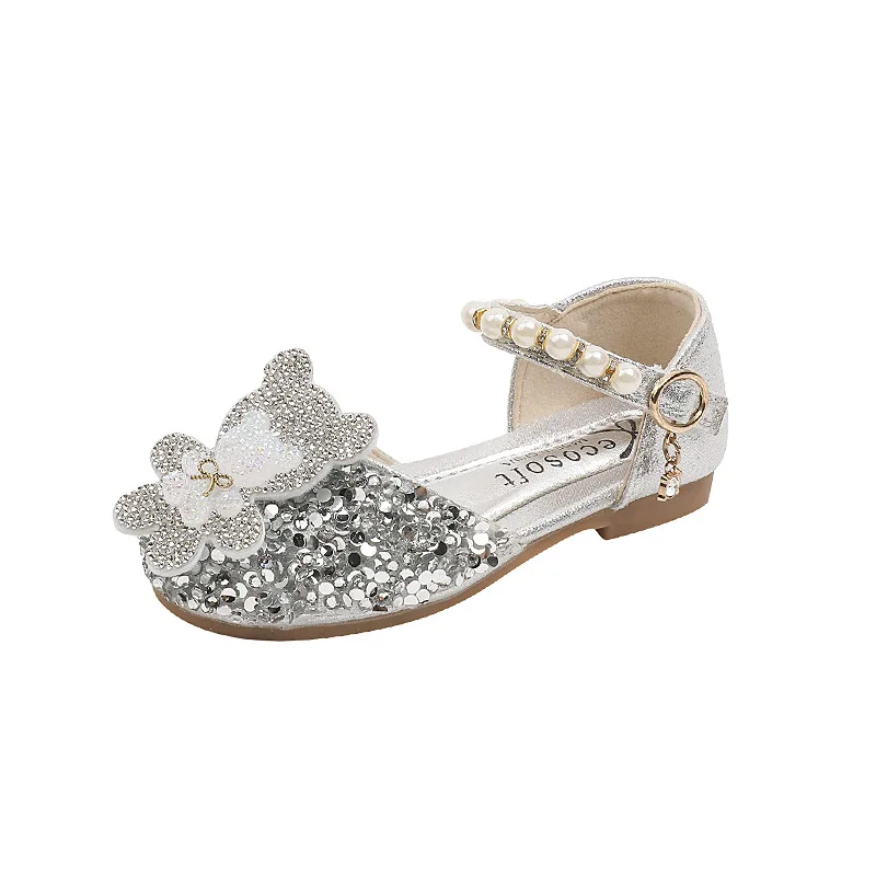 Детская обувь для девочек модные элегантные блестящие свадебные сандалии