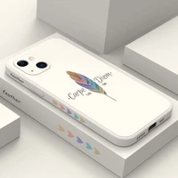 feather love phone case for iphone 13 12 11 pro max mini x xr xs max se2020 8 7 plus 6 6s plus cover