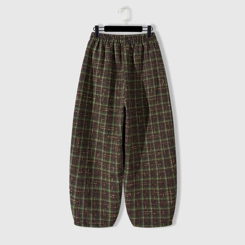 Брюки-фонарики женские шерстяные в клетку