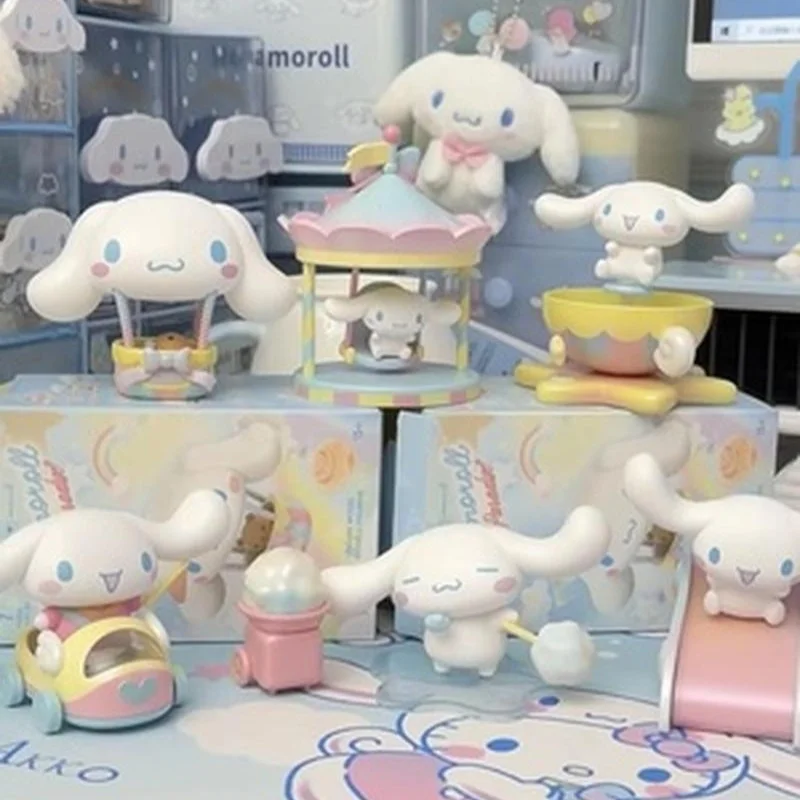 

Новинка Sanrio Cinnamoroll Мультяшные фигурки героев модели милые сердца серии ПВХ кукла коричная кавайная комната стол Декор подарки для детей