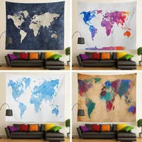3d Print World Map Tapestry Fabric Wall Hanging Water Color Map Letter Polyester Table Cover Beach Towel Wall Carpet Decorarion