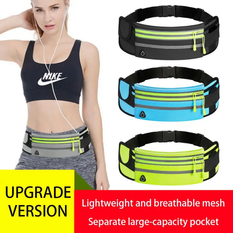 

Светоотражающая полоса, сумка для бега, большая складская сумка для хранения, Спортивная поясная сумка с отверстием для наушников, походная поясная сумка, поясная сумка